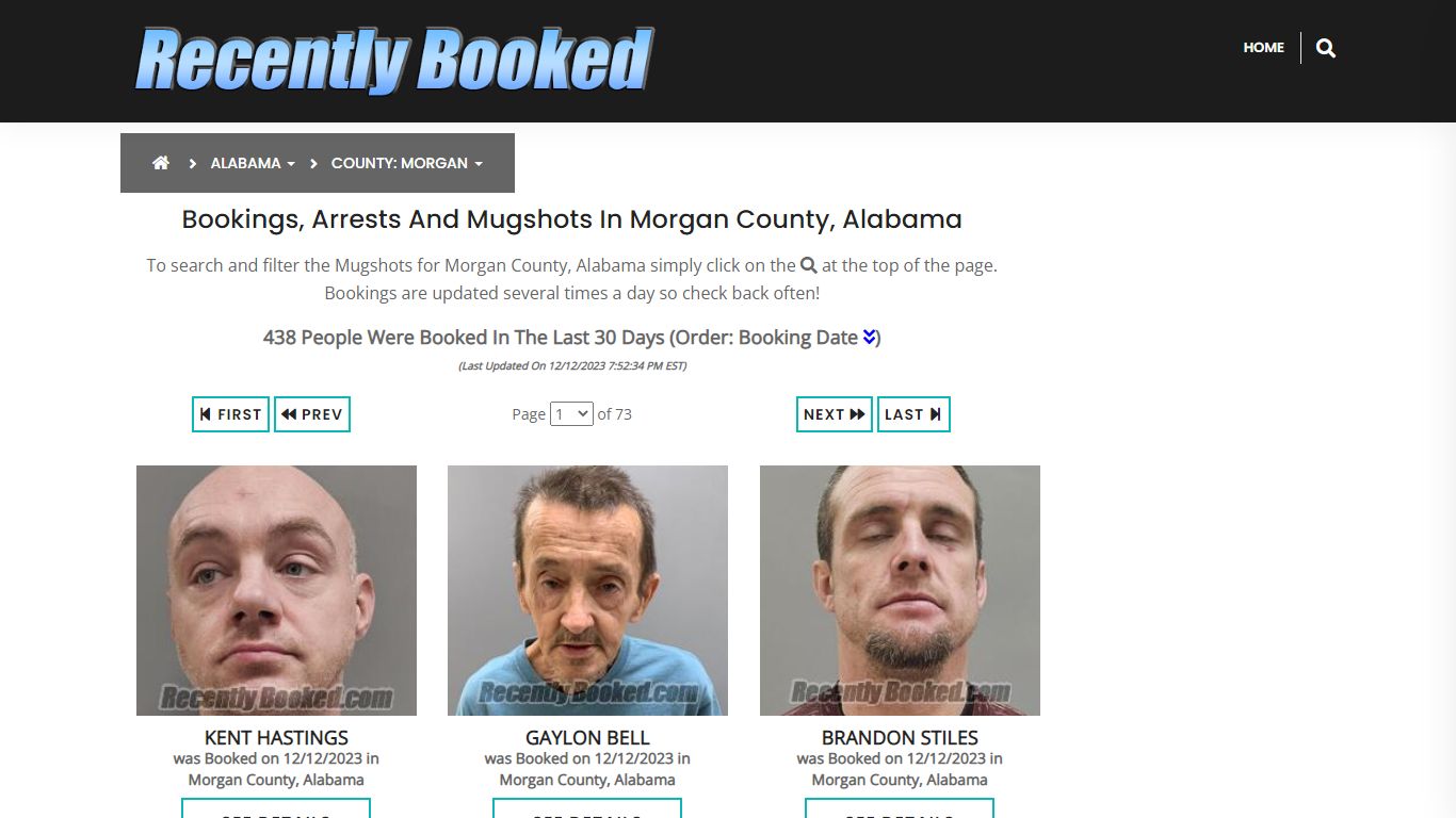 Recent bookings, Arrests, Mugshots in Morgan County, Alabama